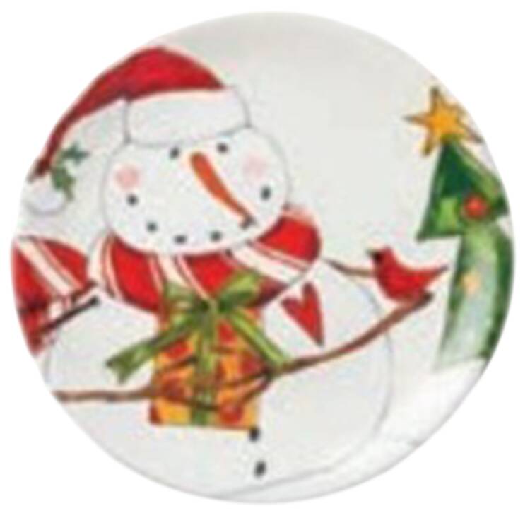 Snowman Delight Dessert Luncheon Plate