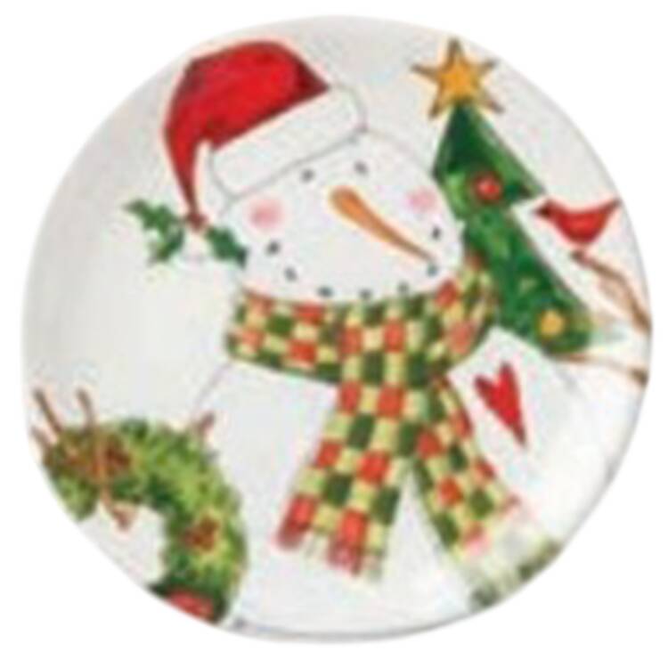 Snowman Delight Dessert Luncheon Plate