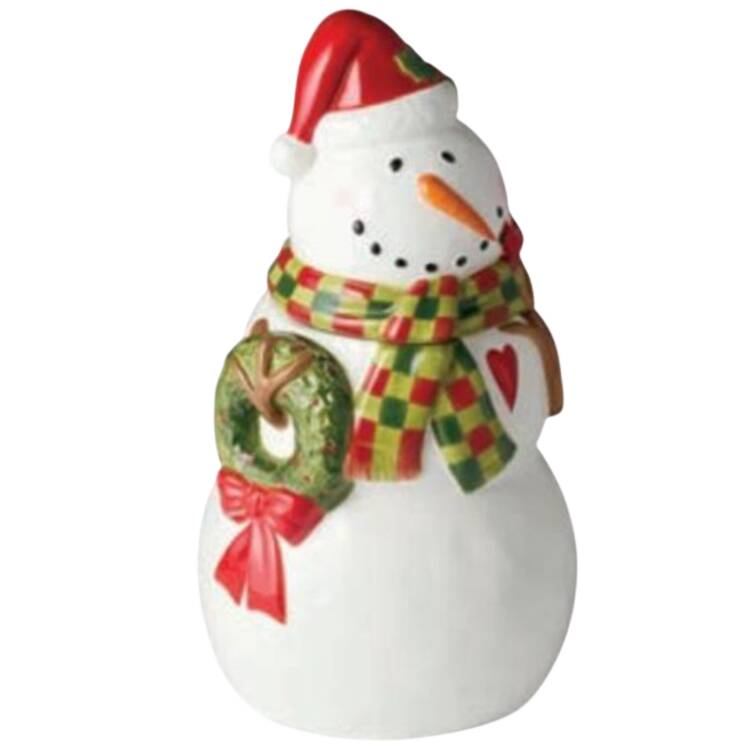 Snowman Delight Figural Cookie Jar & Lid