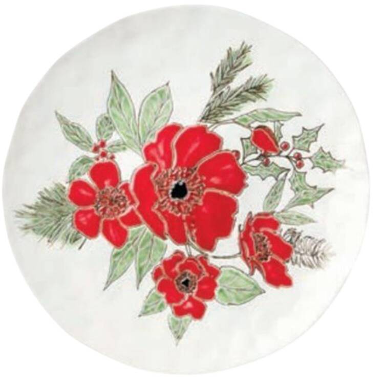 Festive Blooms 13" Round Platter