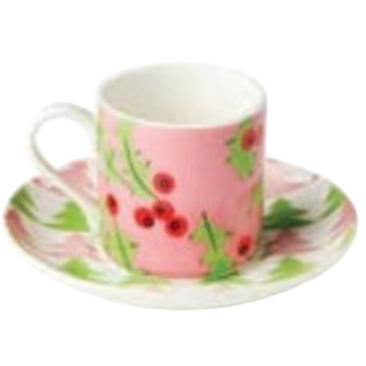 Scarlet Ribbon Espresso Cup and Saucer Set