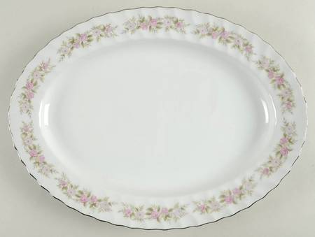 Teahouse Rose 14" Oval Serving Platter