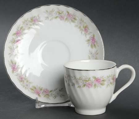 Teahouse Rose Flat Demitasse Cup & Saucer Set