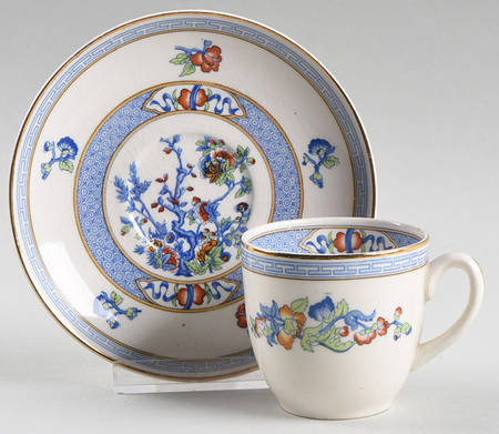 Indian Tree Flat Demitasse Cup & Saucer Set