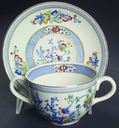 Indian Tree Flat Bouillon Cup & Saucer
