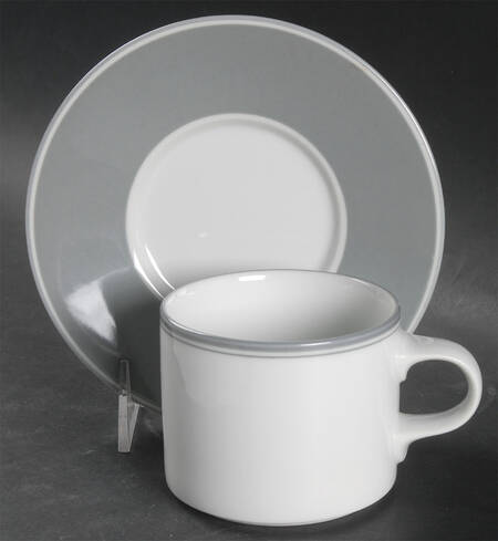 Adagio Gray Flat Cup & Saucer Set