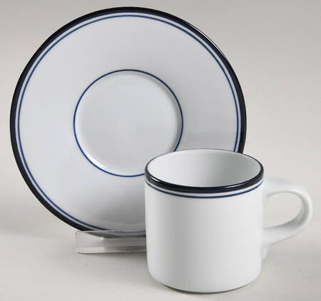 Allegro Blue (Portugal, Sri Lanka and Thailand) Flat Demitasse Cup & Saucer Set