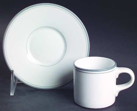 Allegro Grey Flat Demitasse Cup & Saucer Set