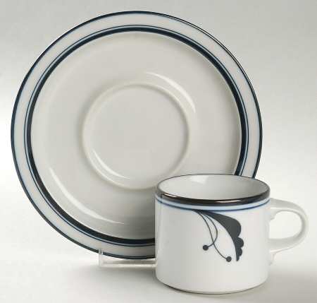 Bayberry Blue (Japan, Portugal) Flat Demitasse Cup & Saucer Set