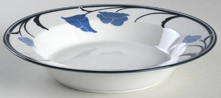 Belles Fleurs Blue Rim Soup Bowl
