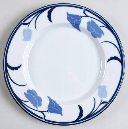 Belles Fleurs Blue Salad Plate