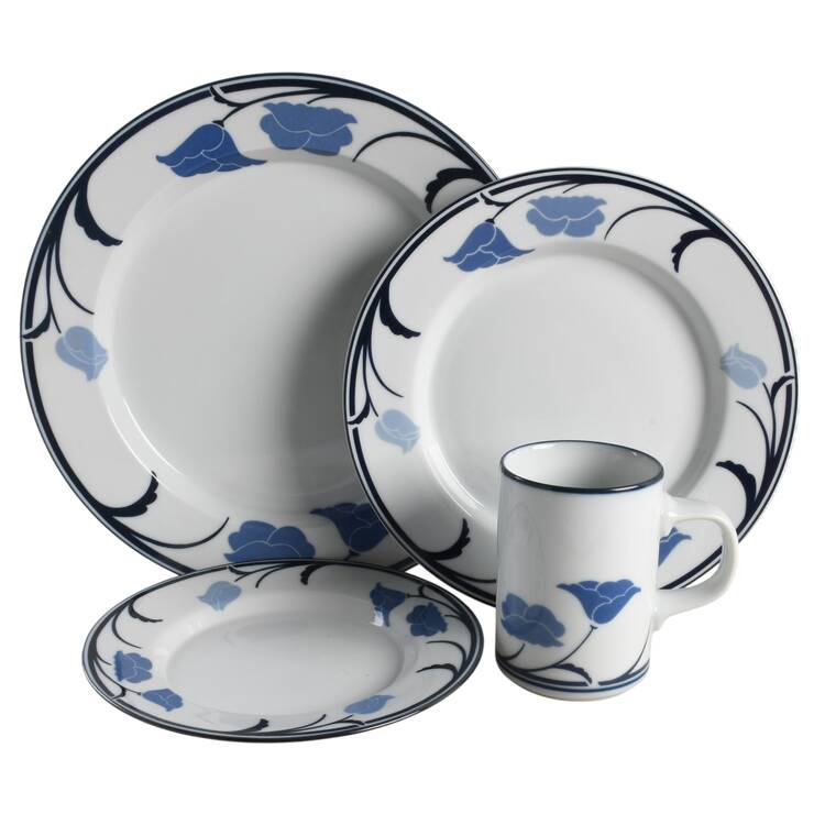 Belles Fleurs Blue 4 Piece Place Setting