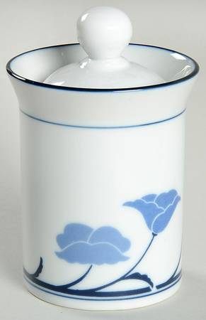 Belles Fleurs Blue Sugar Bowl & Lid
