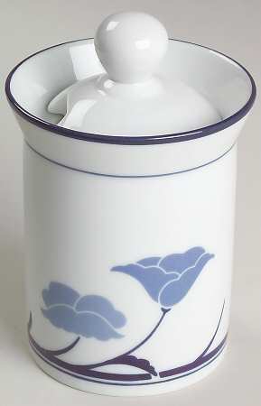 Belles Fleurs Blue Sugar Bowl & Lid