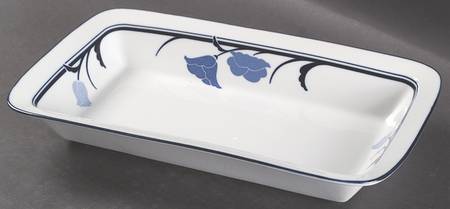 Belles Fleurs Blue 13"  Rectangular Baker