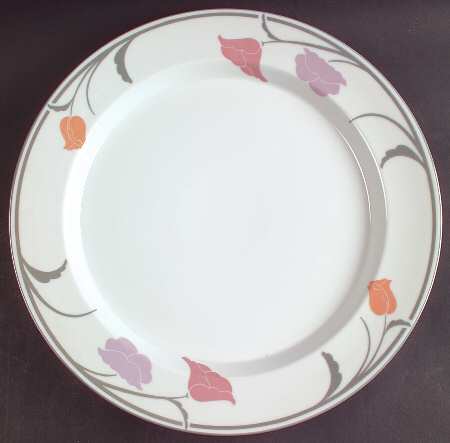 Belles Fleurs Gray 13" Chop Plate (Round Platter)