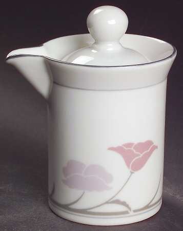 Belles Fleurs Gray Creamer & Lid