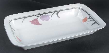 Belles Fleurs Gray 13"  Rectangular Baker