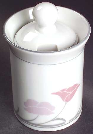 Belles Fleurs Gray Sugar Bowl & Lid