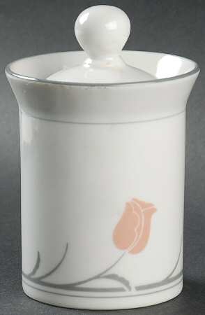 Belles Fleurs Gray Sugar Bowl & Lid