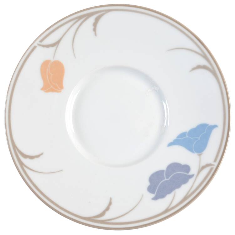 Belles Fleurs Taupe Saucer for Demitasse Cup