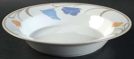 Belles Fleurs Taupe Rim Soup Bowl
