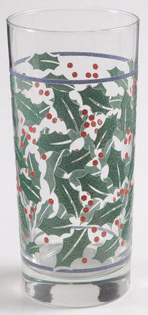 Bistro Holly Glassware Tall Tumbler