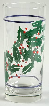 Bistro Holly Glassware Tall Tumbler