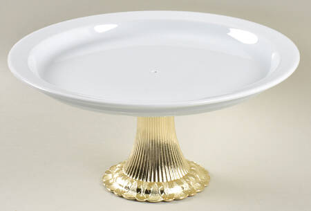 Bisserup White Cake Stand with 4"-5" Metal Pedestal  Hc