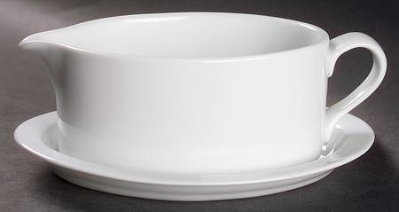 Bisserup White Gravy Boat & Underplate by Dansk