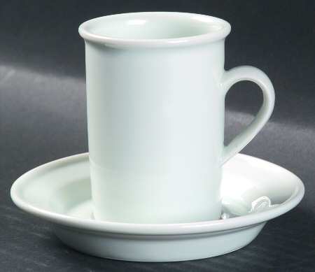 Bisserup White Flat Demitasse Cup & Saucer Set