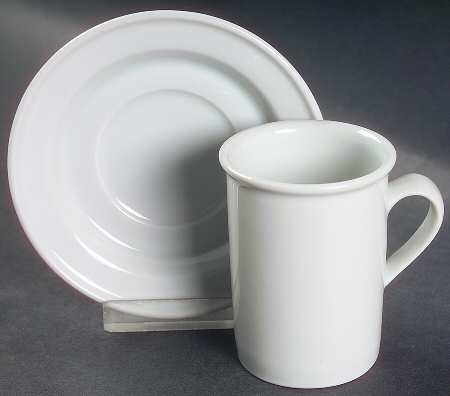 Bisserup White Flat Demitasse Cup & Saucer Set
