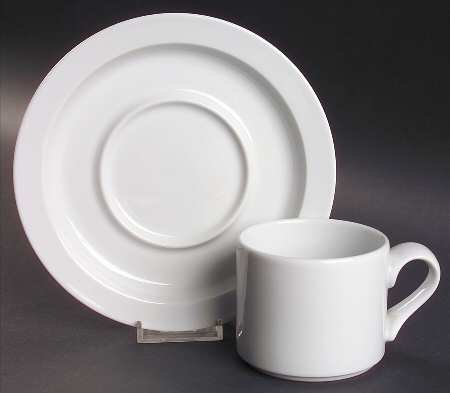 Bisserup White Flat Cup & Saucer Set