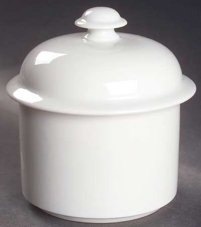 Bisserup White Sugar Bowl & Lid