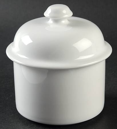 Bisserup White Sugar Bowl & Lid