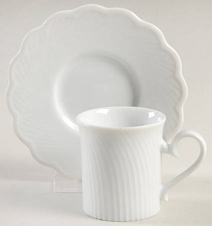 Blanc Flat Demitasse Cup & Saucer Set
