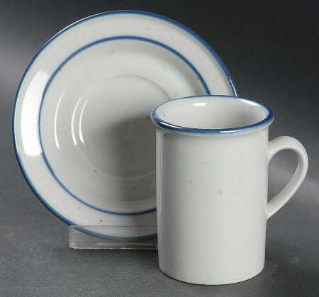 Blue Mist Flat Demitasse Cup & Saucer Set