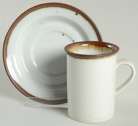 Brown Mist Flat Demitasse Cup & Saucer Set