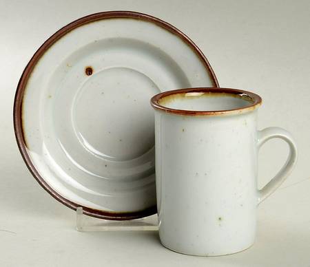 Brown Mist Flat Demitasse Cup & Saucer Set