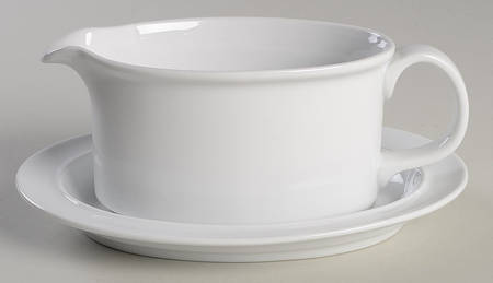 Cafe Blanc (Rim) Gravy Boat & Underplate