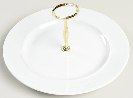 Cafe Blanc (Rim) Round Serving Plate with Center Handle (Dp) Hc