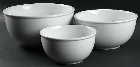 Cafe Blanc (Rim) (3 Piece) Mixing Bowl Set