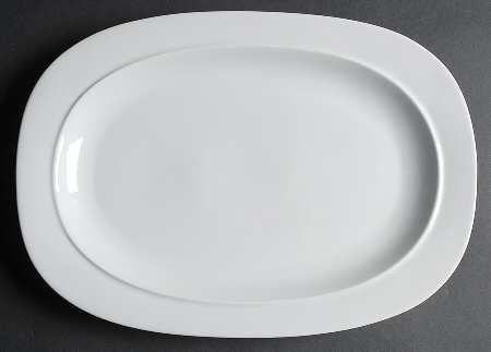 Cafe Blanc (Rim) 14" Rectangular Serving Platter