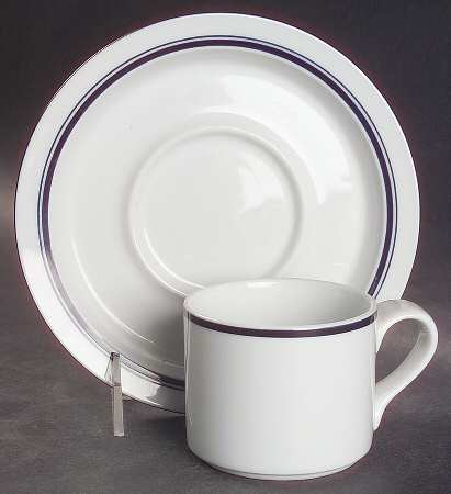 Christianshavn Blue Flat Demitasse Cup & Saucer Set
