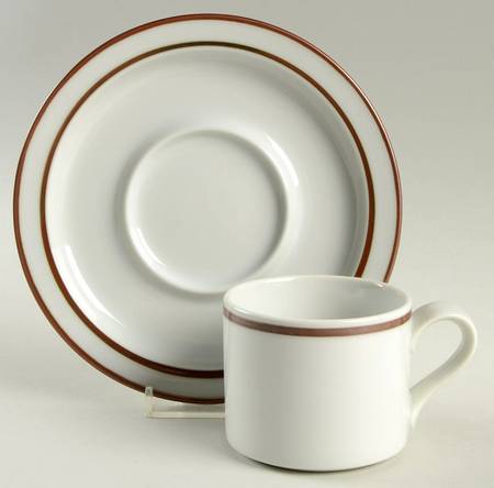 Christianshavn Brown Flat Demitasse Cup & Saucer Set