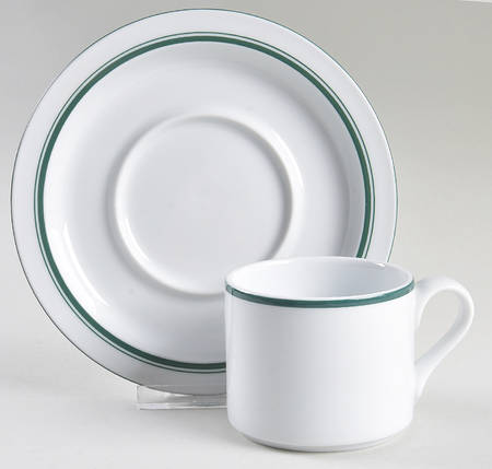 Christianshavn Green Flat Cup & Saucer Set