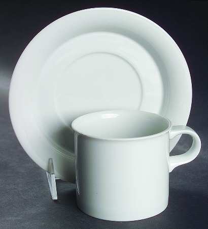 Combination White Flat Cup & Saucer Set