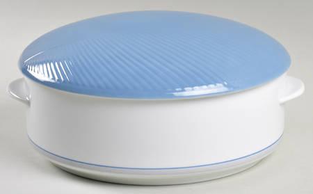 Damask Blue 2 Qt Round Covered Casserole