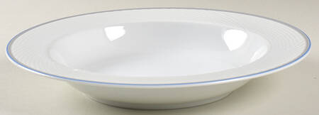 Damask Blue Large Rim Soup Bowl