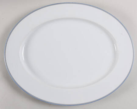 Damask Blue 16" Oval Serving Platter